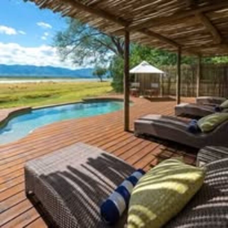 Lodge pool deck in Kenya